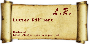 Lutter Róbert névjegykártya